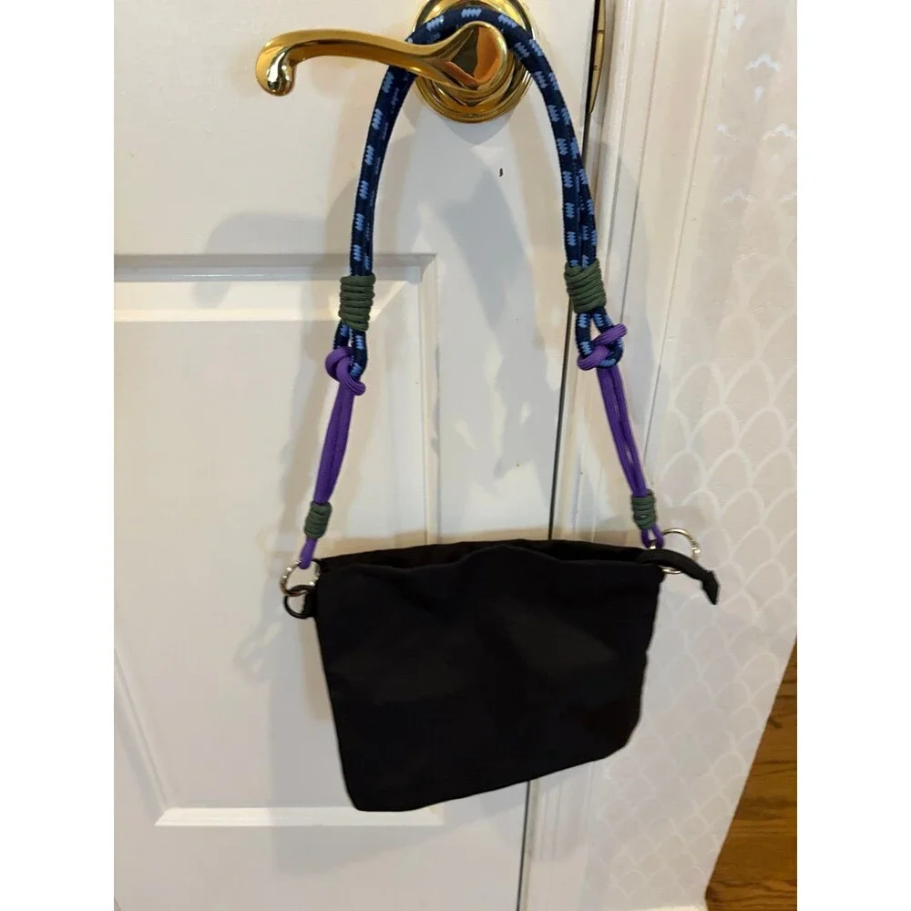 Rope Handled Black Nylon Bag